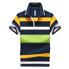 Load image into Gallery viewer, 92% Cotton Camisa Men Polo Shirt New Design 2018 Casual Striped Slim short sleeves ASIAN SIZE M-4XL