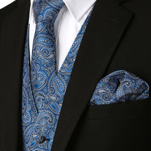 Load image into Gallery viewer, Mens Suit Vest+Tie+Pocket Square Gilet Homme Paisley Floral Sleeveless Wedding Dress Vests For Men Party Club Tuxedo Waistcoat
