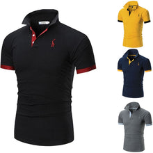 Load image into Gallery viewer, 2018 Mens Polo Shirt Brands Male Short Sleeve Casual Slim Solid Color Deer Embroidery Polo shirt
