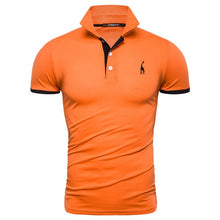 Load image into Gallery viewer, Dropshipping 16 Colors 100% Cotton Polo Giraffe Men's Polos Solid Slim Fit Embroidery Short Sleeve Polo Shirt Men US Size S-3XL