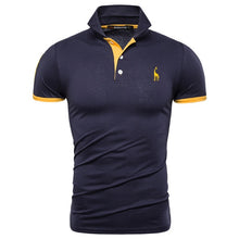 Load image into Gallery viewer, Dropshipping 16 Colors 100% Cotton Polo Giraffe Men's Polos Solid Slim Fit Embroidery Short Sleeve Polo Shirt Men US Size S-3XL