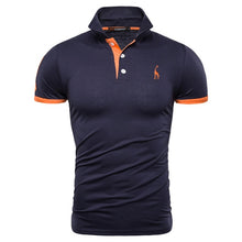 Load image into Gallery viewer, Dropshipping 16 Colors 100% Cotton Polo Giraffe Men's Polos Solid Slim Fit Embroidery Short Sleeve Polo Shirt Men US Size S-3XL