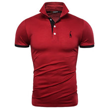 Load image into Gallery viewer, Dropshipping 16 Colors 100% Cotton Polo Giraffe Men's Polos Solid Slim Fit Embroidery Short Sleeve Polo Shirt Men US Size S-3XL
