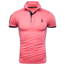 Load image into Gallery viewer, Dropshipping 16 Colors 100% Cotton Polo Giraffe Men's Polos Solid Slim Fit Embroidery Short Sleeve Polo Shirt Men US Size S-3XL